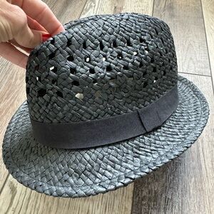 New White House Black Market Black Straw Fedora